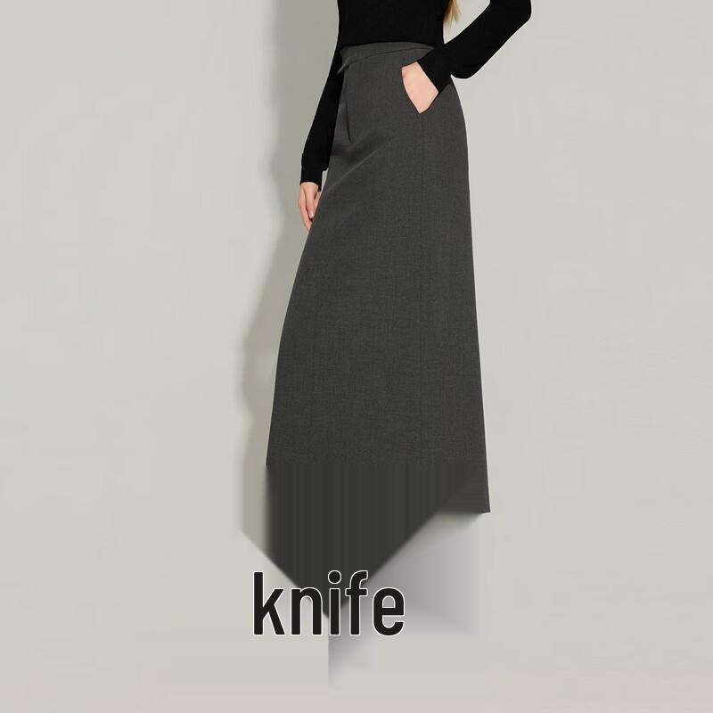 Tatu Autumn/Winter Back Slit Straight Mid-length Skirt