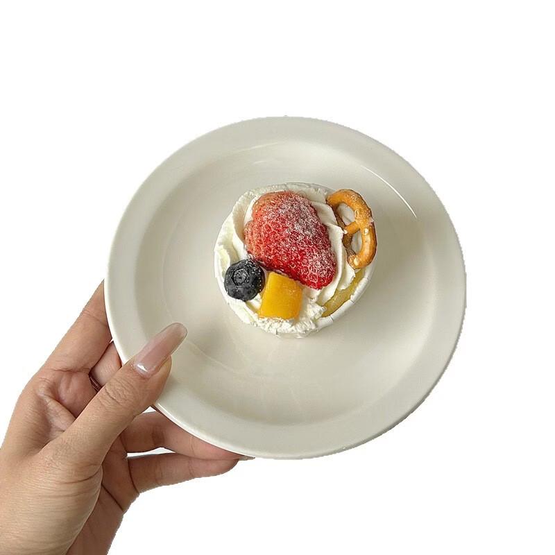 ZISIZ Ins Style White Ceramic Flat Plates