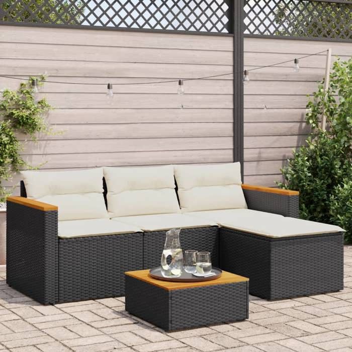 VidaXL Garden Lounge Set with Cushions 3 Pcs, Patio Sofas, Furniture Set, Outdoor Terrace Furniture, Black 365826