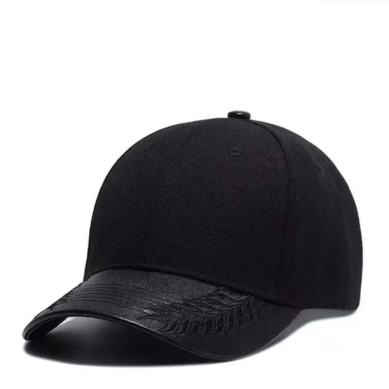 

Unisex PU Wheat Ears Baseball Caps Spring and Autumn Outdoor Adjustable Casual Hats Sunscreen Hat Sports Cap чёрный