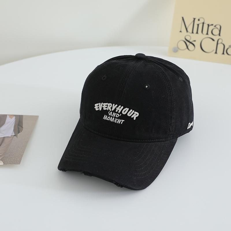 

Новая вышитая бейсболка для девочек, японская широкополая тонкая шляпа с мягким верхом, из чистого хлопка, универсальная, с козырьком-уткой Adjustable