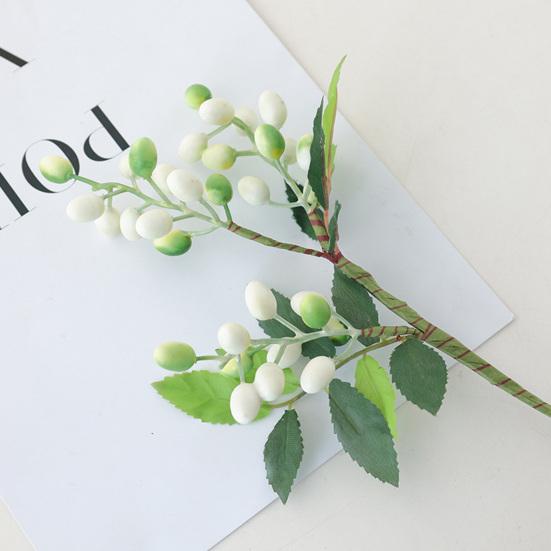 Fake Berry Plant Anti-fading Decorative Realistic Looking Beautiful Living Room 3-fork Artificial Bean Branch Flower for Household