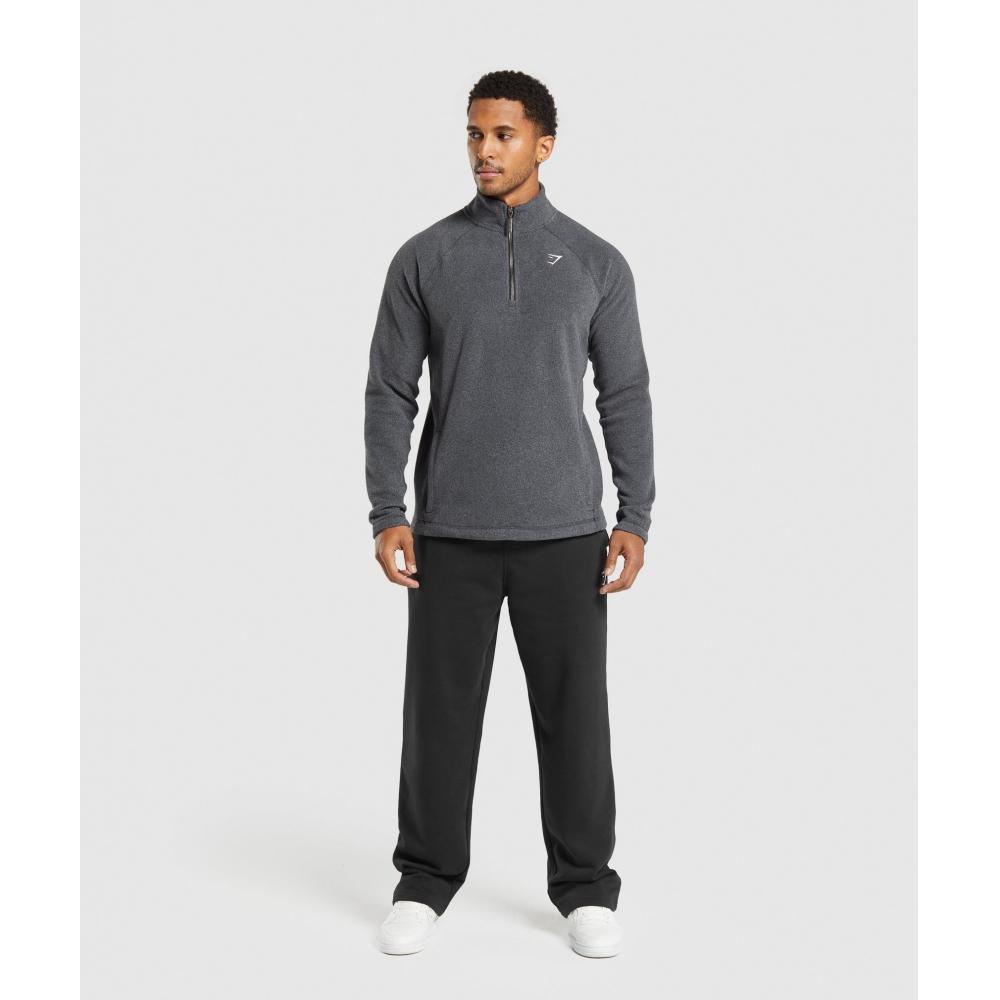 Gymshark Fleece 1 4 Zip Black Graphite Grey A7a5d Bb29