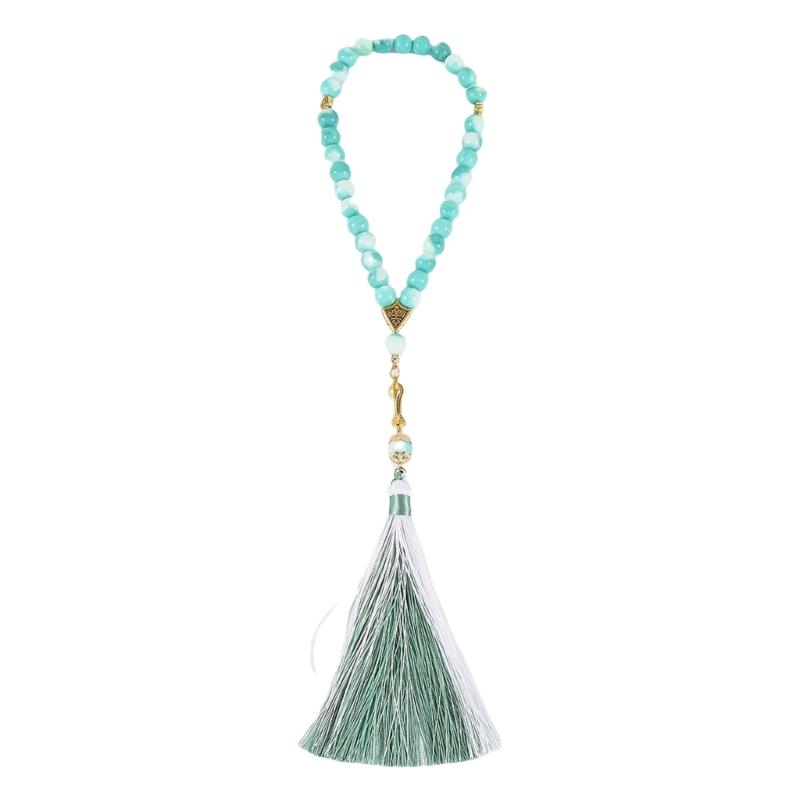 Multifunctional Glass Prayer Beads with Colorful Tassels Comfortable and Stylish for Muslims and Fashion Enthusiasts