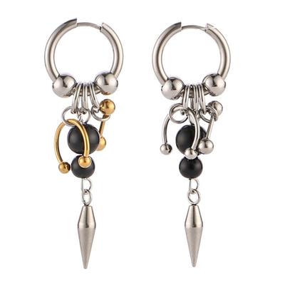 Geometric Cone Earrings Ear Pendant With Stylish Fringe Alloy Punk Accessory For Casual Evening Event
