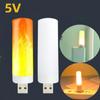 Protable USB 5V Effect Night Light Lamp LED Flame Flashing Candle Book Lamp for Party Lighting