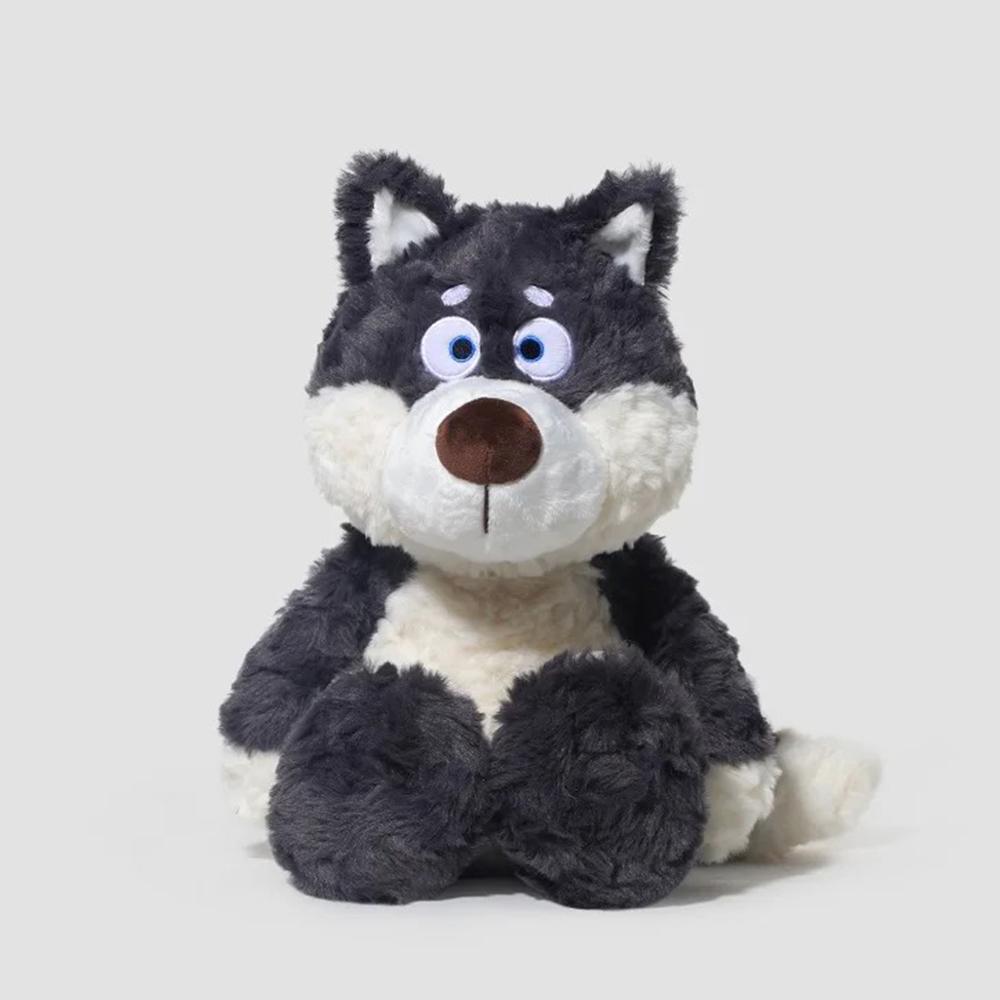 Adorable Gray Wolf Plush Toy Ultra-Soft Cuddly Stuffed Animal Doll Cute Companion Gift for Kids Girls Birthday Holiday Daily Use