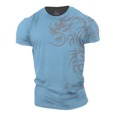 Retro Men s T-Shirt 3D Printed Dragon Pattern T-Shirt Casual Short Sleeve Summer Breathable Fitness Clothing Men s Clothing XXS