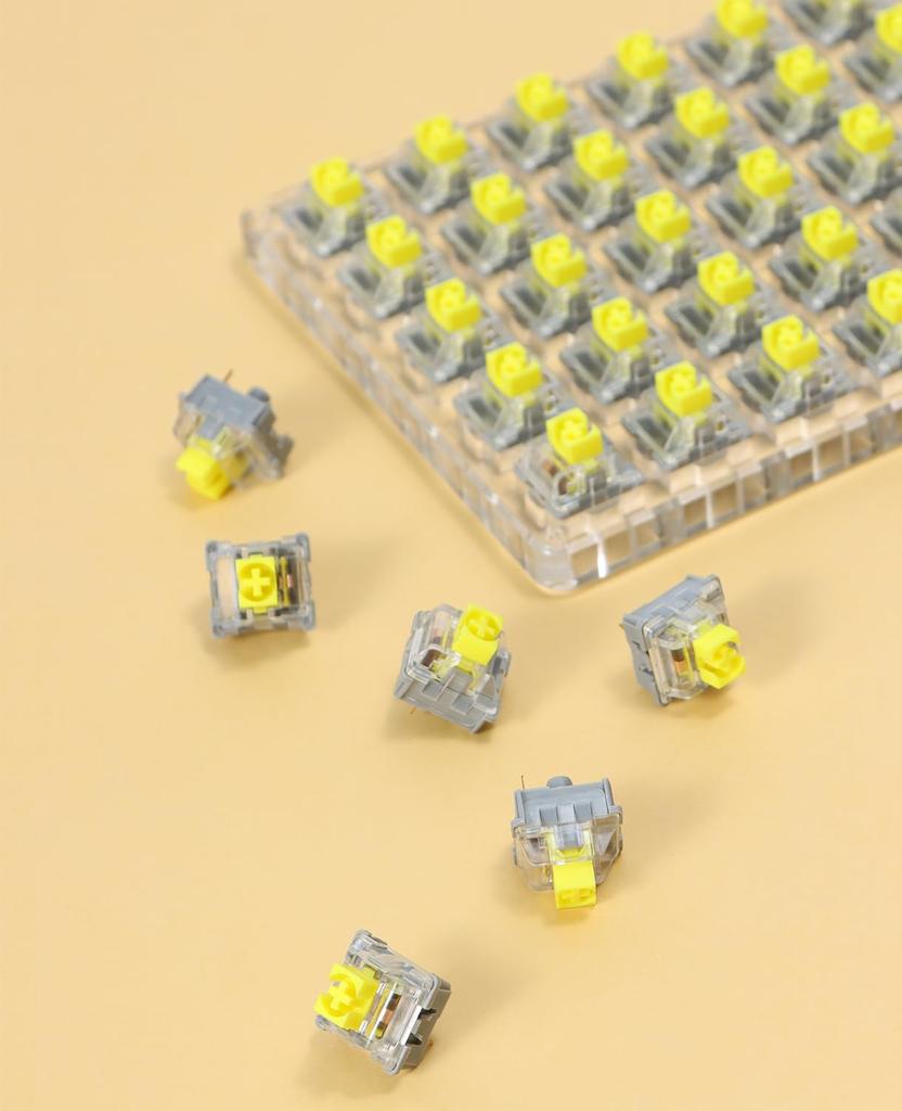 AJAZZ AS Tactile Switches, Gateron 3-Point 50gf SMD Tactile Switch Set with Dustproof Lever, Durable 80M MX Switches, Hot-Swap Replacement for