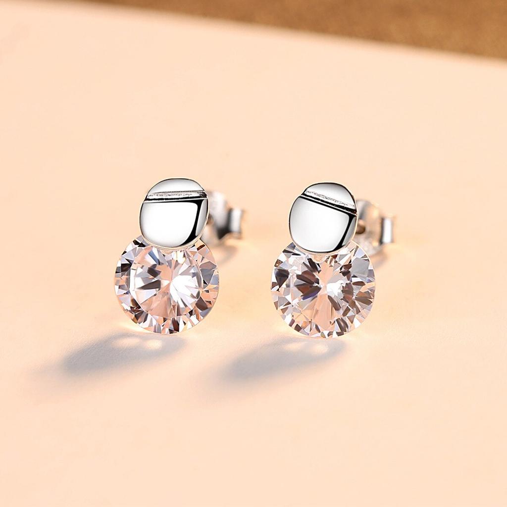 New S925 Sterling Silver Stud Earrings Exquisite Zircon Earrings For Women Glamour Jewelry Gifts