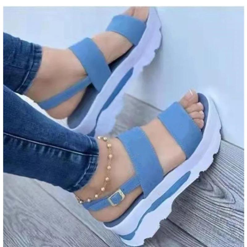 Women Sandals Summer Platform Sandals With Wedges Shoes For Women New Summer Sandalias Platform Heels Sandals Shoes Female 35 синий