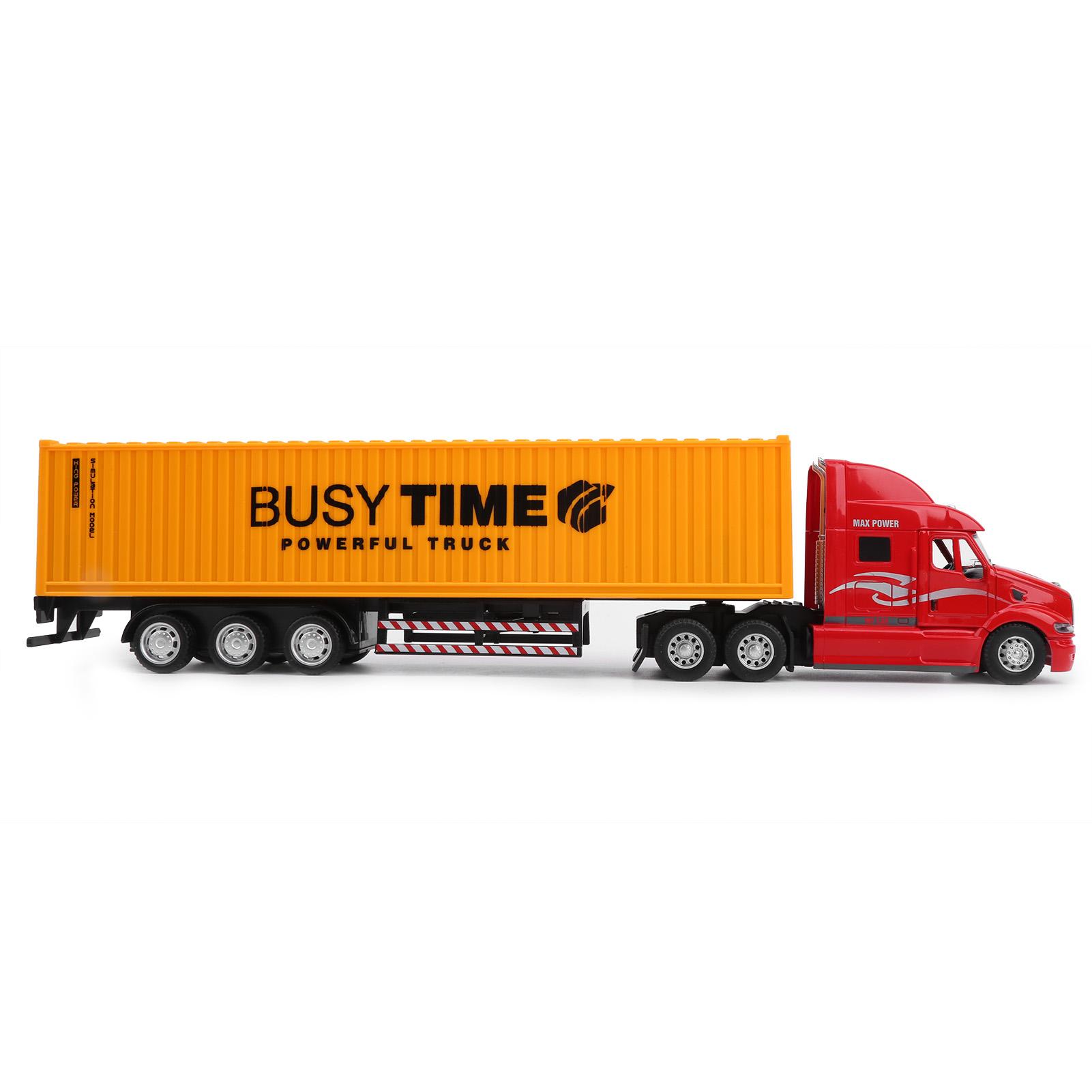 

1:48 Container Truck Vehicle Model Toy PullBack Children Vehicle Toy with Light Sound(White Blue )