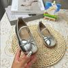 Korean Style Vintage Bowknot Non Slip Little Girls Fashion Single Dance Shoes