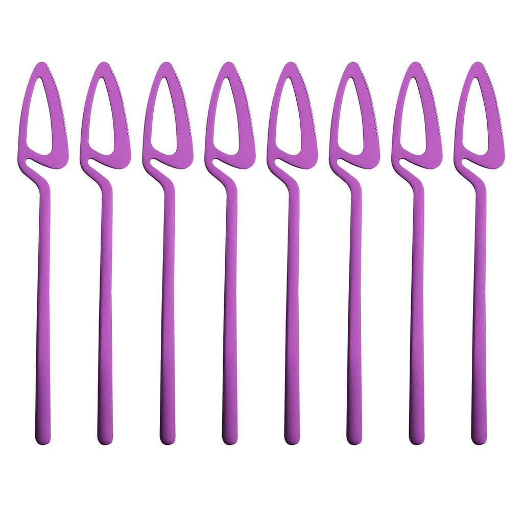 8pcs Colorful Cutlery Set 18/10 Stainless Steel Dinnerware Silverware Flatware Set Dinner Knifes Tableware Western