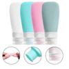60ml Silicone Travel Bottles Set with Clear Toiletry Bag - 4 Pack for Toiletries