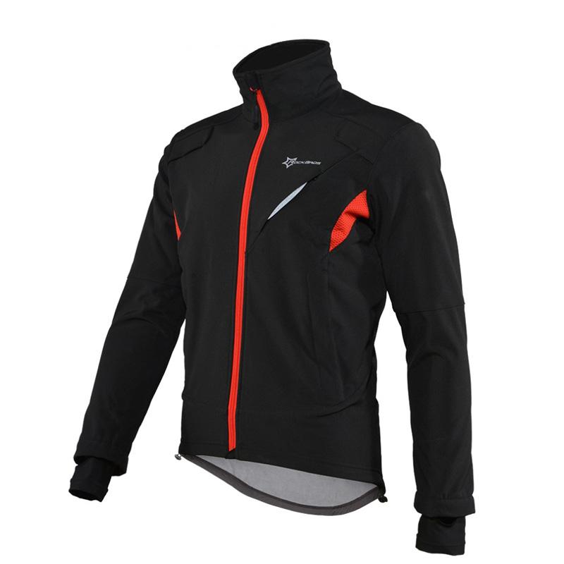 ROCKBROS Bicycle Jacket Winter Cycling Clothing Thermal Fleece Long Sleeve Cycling Bike Clothing Warmer Windproof Sportswear M