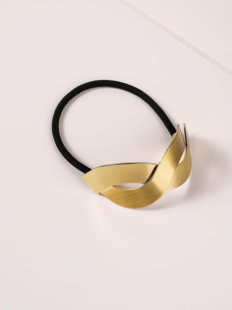 1Pcs Hair Bands Thick Elastic Hair Rope Ties,Metallic Hair Ring Headwear Gold Ponytail Hair Holder Accessories Jewelry for Women