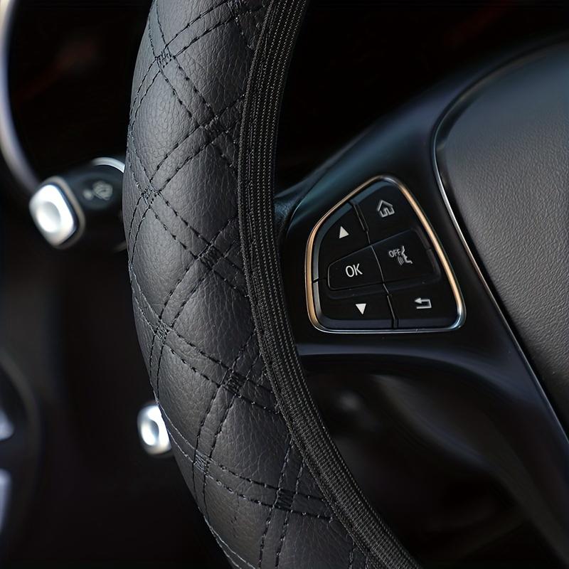 3pcs Steering Wheel Cover Gear Shift Cover Handbrake Cover Fit For 38cm/15", Without Inner Ring