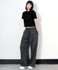 Deumakeu Side One-Pleat Stripe Real Wide Pants Charcoal (Spring/Summer Ver.)