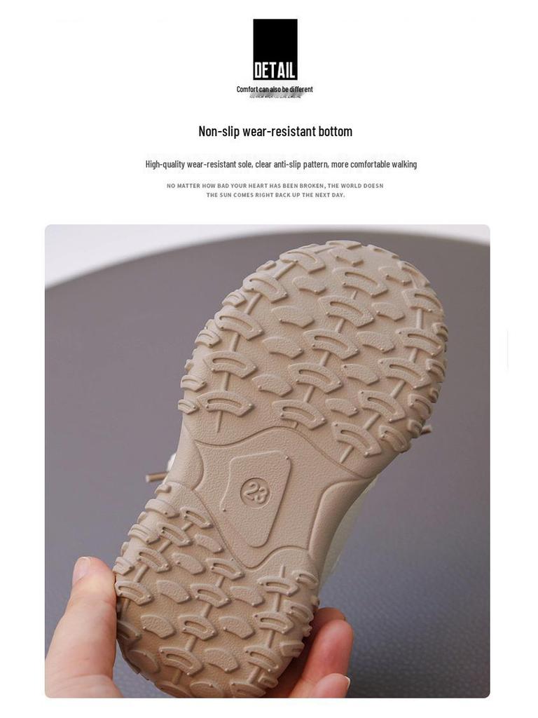 2025 Spring & Autumn Genuine Leather Breathable Boys' & Girls' Soft Sole German Training Sports Shoes