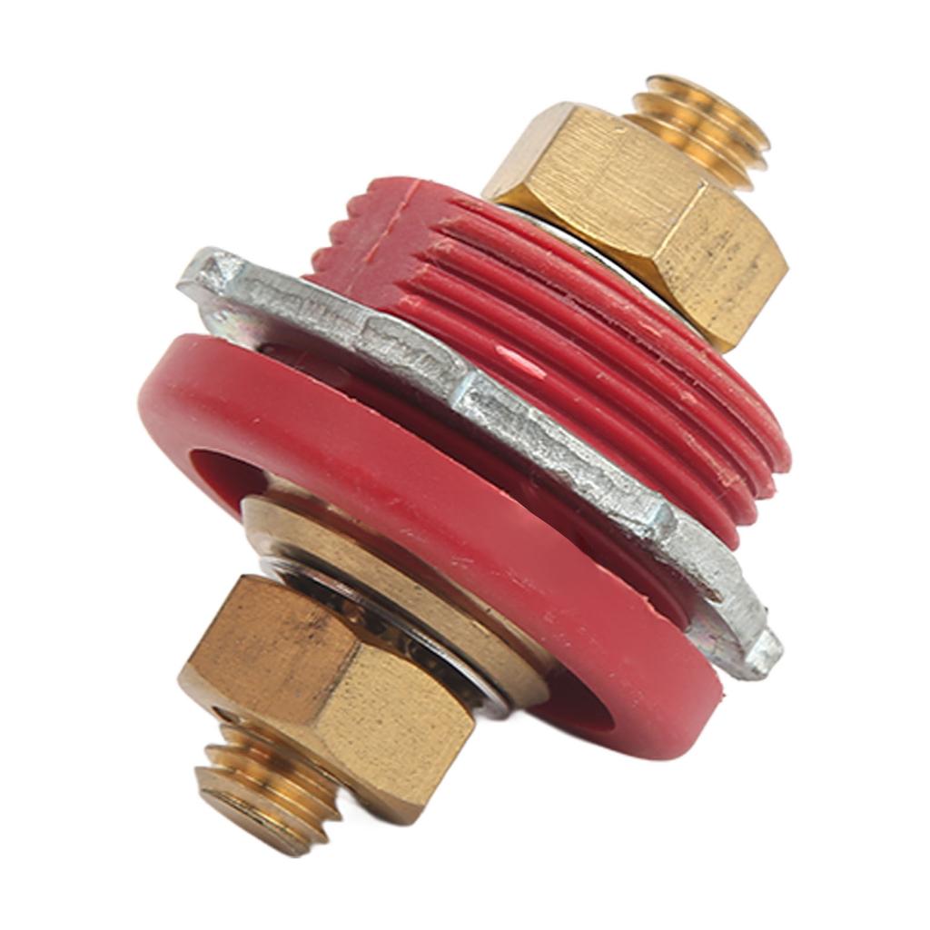 3 8in Battery Terminal Connector Thru Stud 250A Battery Charger Post for Car RV Boat Yacht Red (Positive)