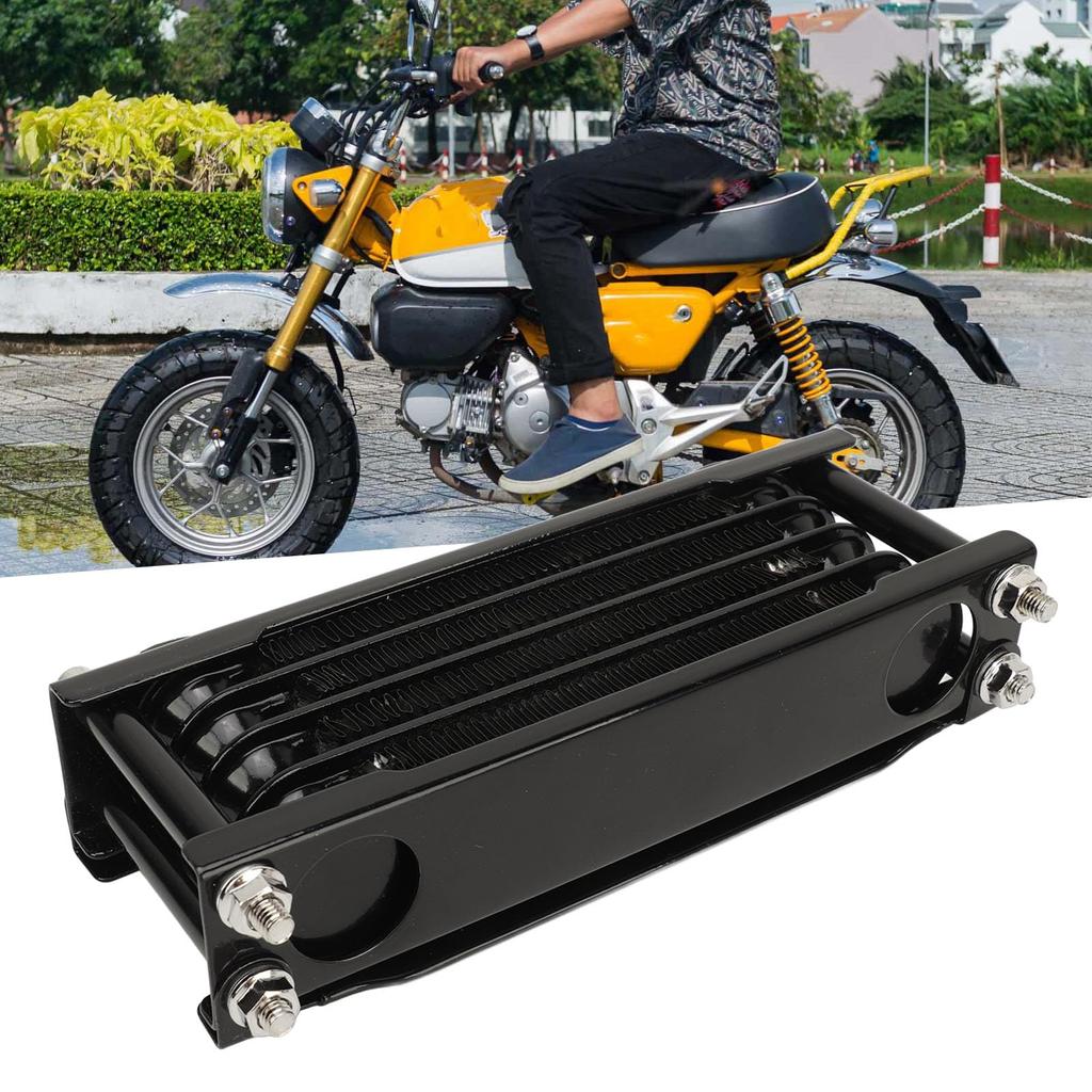 Motorcycle Engine Oil Cooler, 17PCS Motorcycle Oil Cooler Radiator Set, 4-Row Engine Oil Cooling Kit for Monkey 125cc-140cc, Dirt Bike Oil Cooler Cool