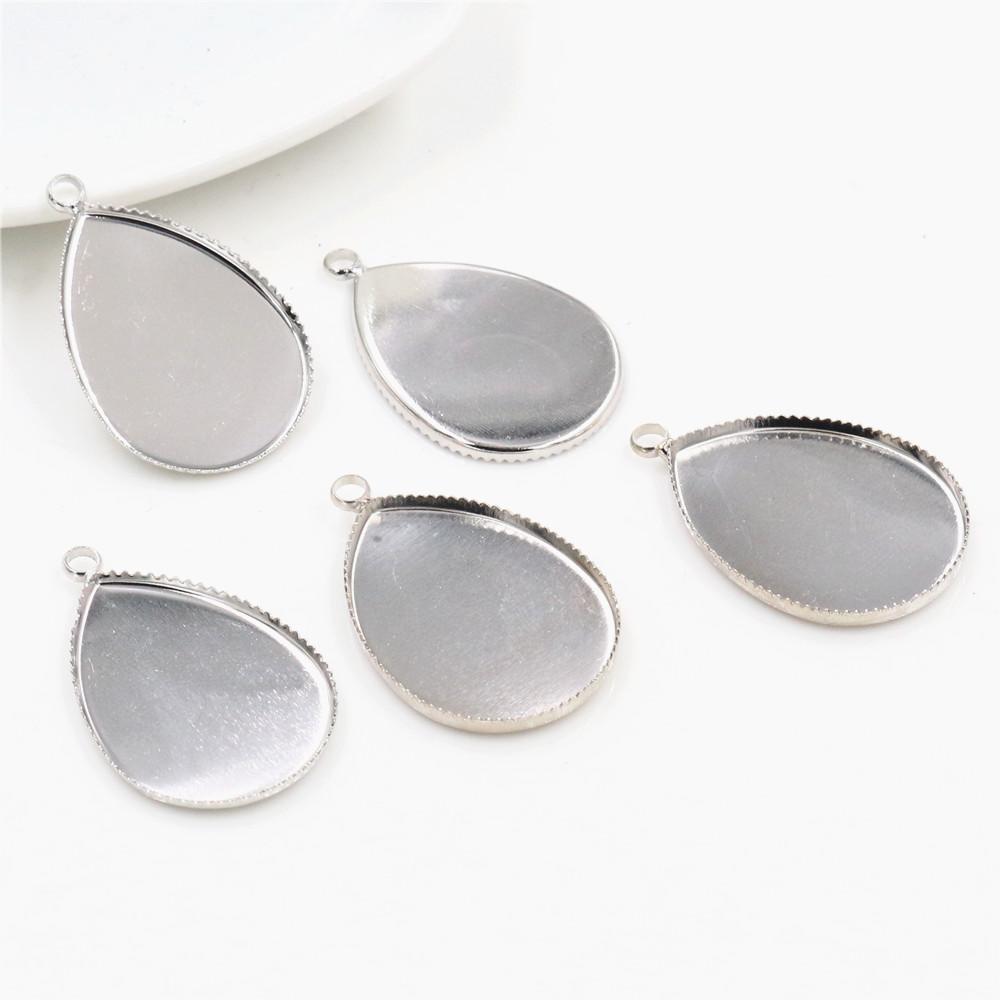 10x14mm 13x18mm 18x25mm  Copper Drop Style Tooth Cabochon Base Cameo Settings for DIY Necklace Jewelry Making Supplies