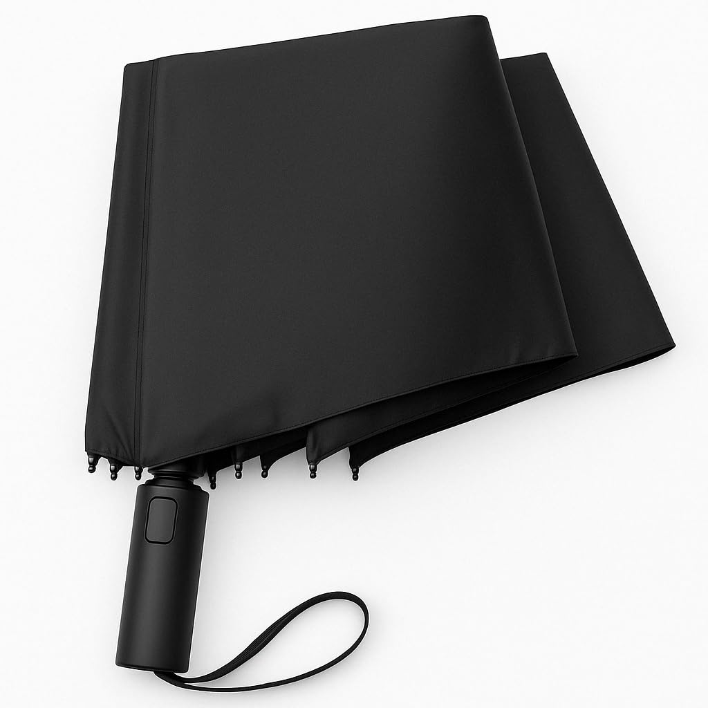 Folds in 1 folding umbrella with automatic opening and large super durable perfect for both men and and a great gift second, shape-memory closing,
