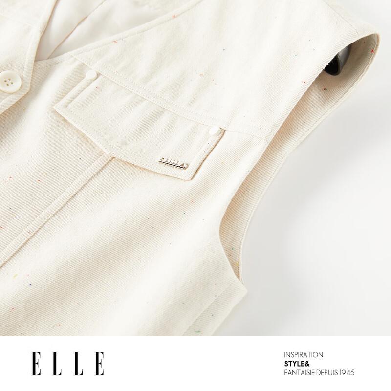ELLE Women's V-Neck Polka Dot Vest