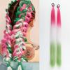 Synthetische Regenbogen Lametta Zöpfe Haarverlängerungen 26 Zoll Doppelte Pferdeschwänze Mädchen DIY Rave Party Ausgefallene Haaraccessoires