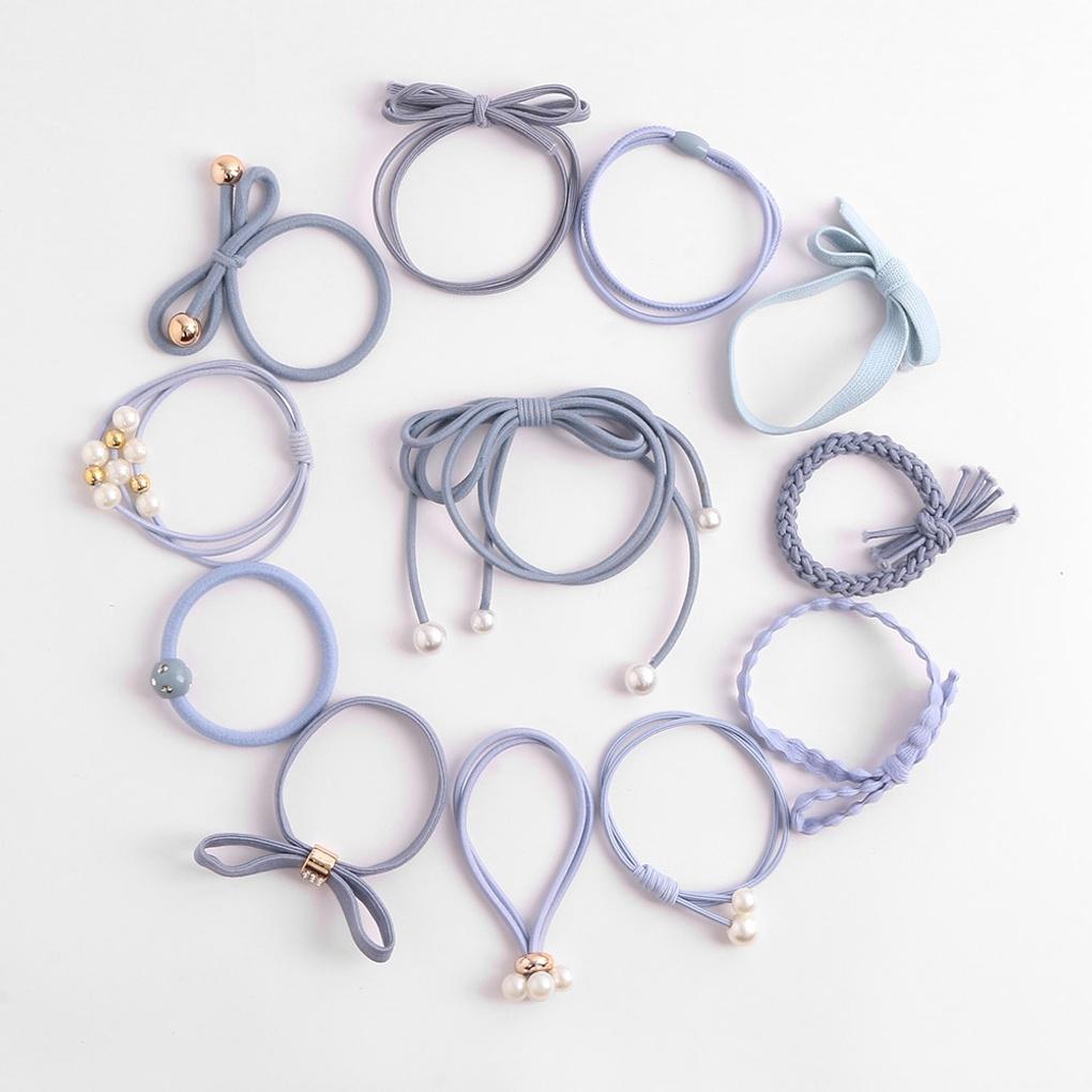 Women's Hair Tie 12-piece Set (Sky) Point Elastic