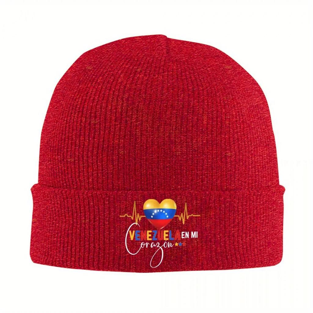 New Venezuela En El Corazon Venezuelan Pride Knitted Caps Womens Unisexs Beanies Autumn Winter Hats Casual Cap