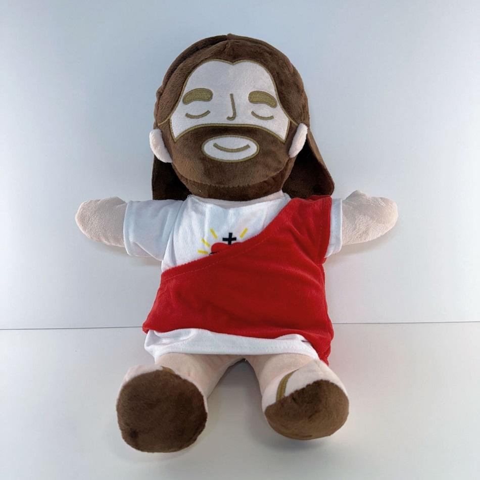 Breathing Jesus Virgin Mary Soothe Plush Toy Kids Soft Soothing Jesus Plushies Comforting Jesus Heart Toy Easter Christmas Gifts