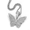 Sparkling Butterfly Zircon Necklace Unisex Hip Hop Style Jewelry