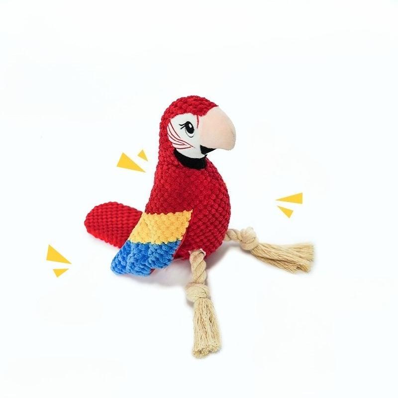 Plush Dog Parrot Toy Bite Resistant Squeaky Dog Toys for Small Large Dogs Puppy Pets Training Accessories Pet Products