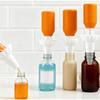 No-Waste Bottle Emptying Kit Flip Stand Cap Set for Shampoo Conditioner Soap Dispenser Reusable Funnel Adapter Fits Most Bottles