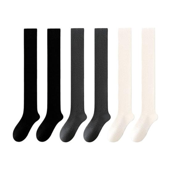 Damen Oberschenkelhohe Socken Dehnbare Gerippte Überknie-Socken Selbsterwärmende Atmungsaktive Stiefelstrümpfe für Dating Party Streetwear