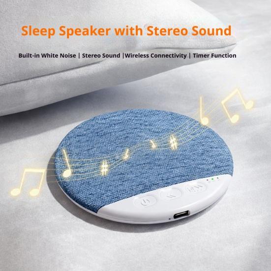 Under-Pillow Sleep Speaker with White Noise USB Rechargeable Ultra Slim Wireless Bluetooth-compatible 5.4 Pillow Speaker with Timer