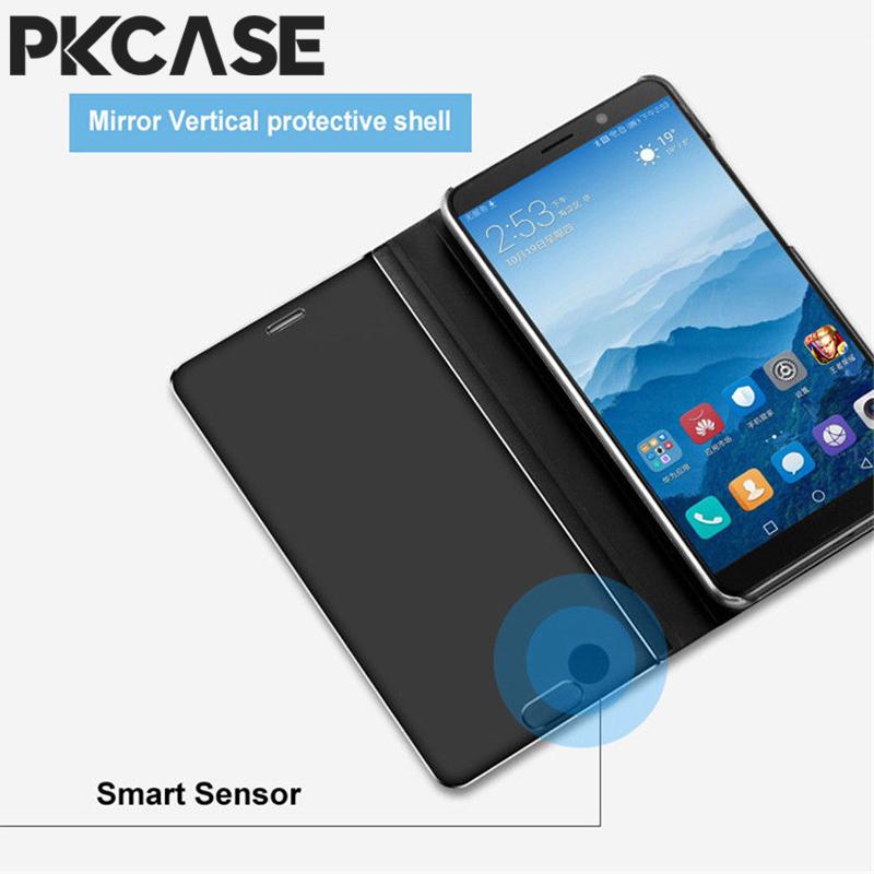 PKCASE Smart Mirror Klapphülle für Samsung A05 A05S A15 A35 A25 A33 A34 5G Note 20 Ultra Stoßfeste Leder-Ständer-Abdeckung