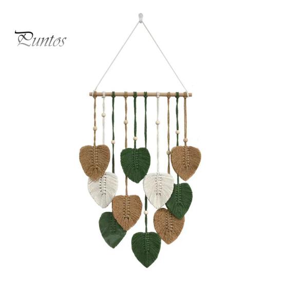 

Настенный гобелен в форме листа, плетеный вручную, деревянный декор в стиле бохо, украшение на стену для общежития, дома, отеля, подвесной кулон на окно коричневый