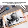 29pcs Drawing Sketch Set Charcoal Pencil with Eraser Art Craft Painting Sketching Kit