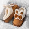 Bow style, thick-bottomed cotton slippers, autumn and winter home indoor velvet, non-slip, warm and comfortable plush cotton mop