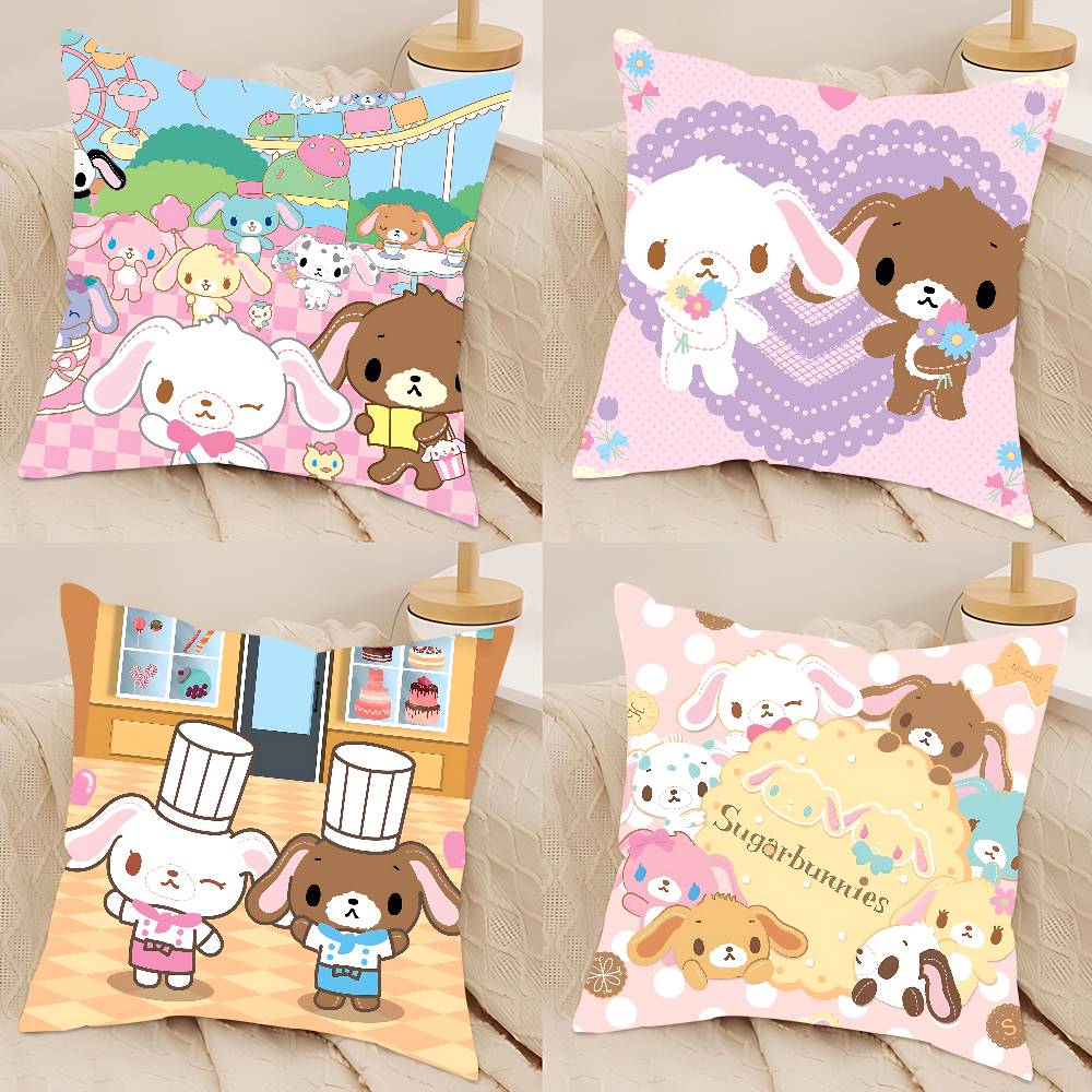 Anime S-sugarbunnies Kuddfodral Avtagbart Tvättbart Kuddfodral – Mjukt Linne för Alla Årstider