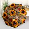 1pc Sunflower Pattern Automatic Folding Umbrella, Heavy-Duty 8-Rib Construction, Perfect for Everyday Yy251114116