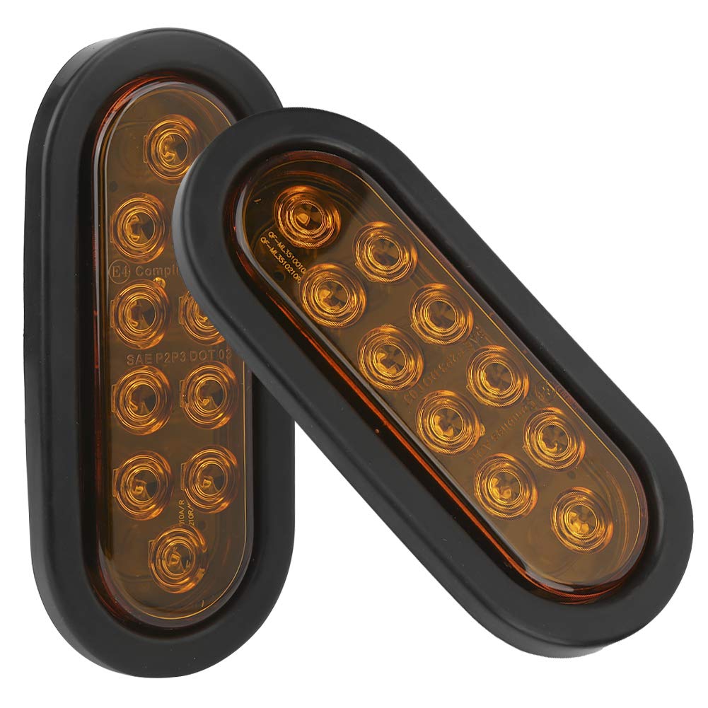 Oval White LED Trailer Tail Light, 2 Pieces 10 LED Side Marker Lights Mounted
