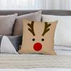 Christmas Cute Reindeer Pillow Case Short Plush Double-sided Print Square Throw Pillow Covers Sofa Home Cushion Decor