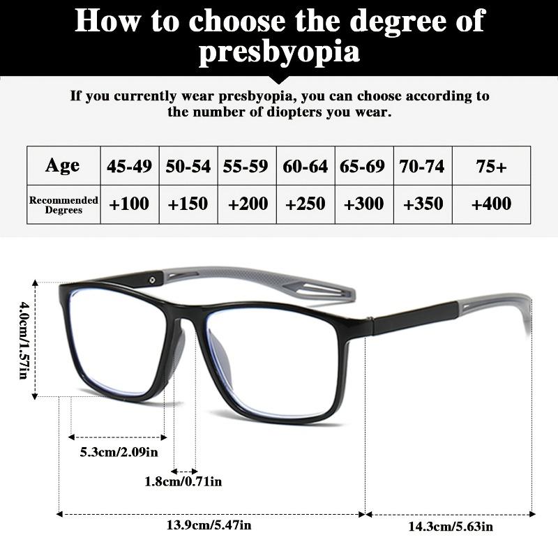 4 Piece Set of Sports Color Changing Reading Glasses Pochromic and Comfortable for Both Men and Women
