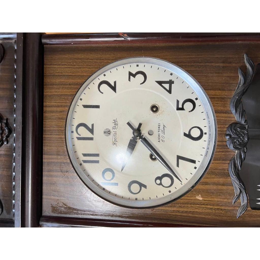 Used AICHI TOKEI Aichi Clock Pendulum Clock Wall Clock Showa Retro Antique