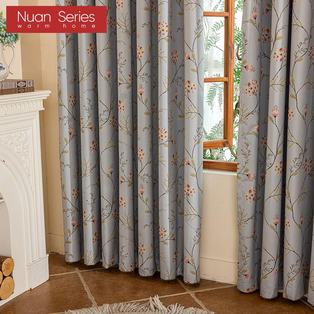 1PC Nuan Series European Luxury 100% Blackout Blackout Curtain Vintage Floral Curtains Curtain for Bedroom Living Room Balcony Window for Home Decor