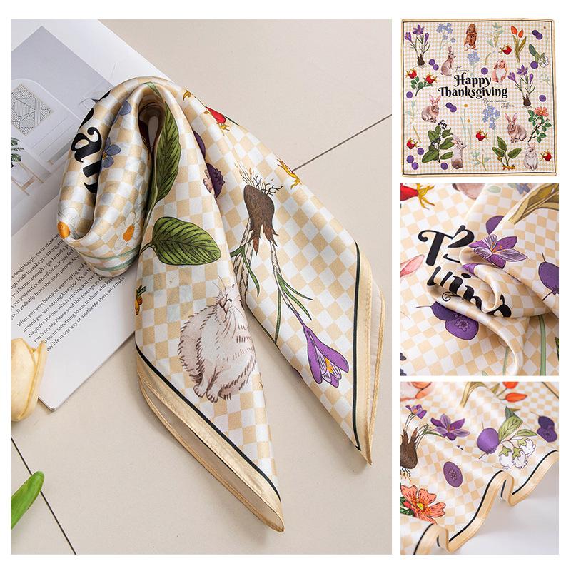 53CM High-quality Mulberry Silk Scarf Neck Small Square Women's Professional Headscarf Versatile